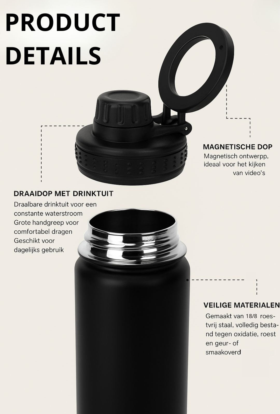 Magnetic Phone Holder Water Bottle - 1L