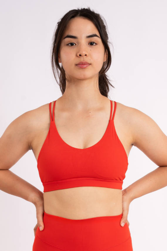 Strappy Sports bra - Red