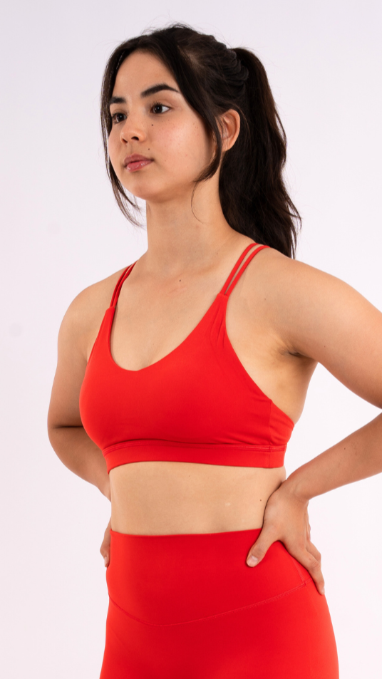 Strappy Sports bra - Red