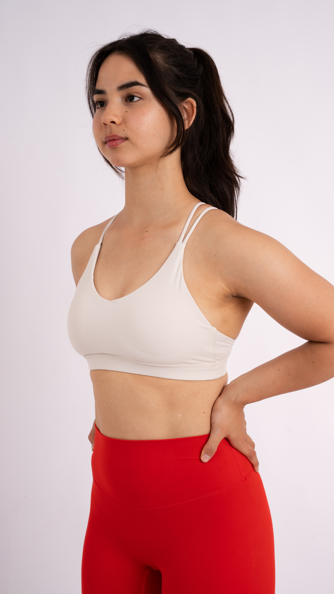 Strappy Sports Bra - Beige
