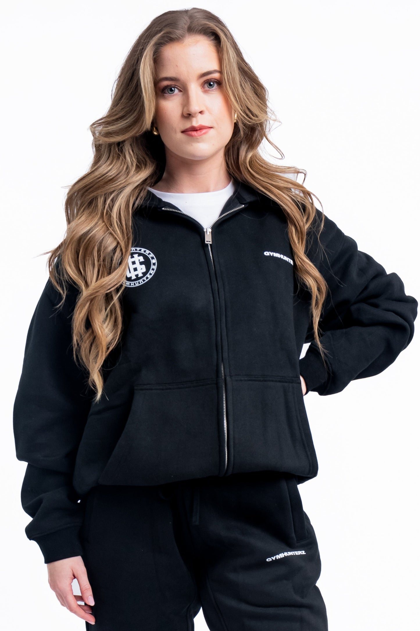Stronger Zip Up Hoodie - Black