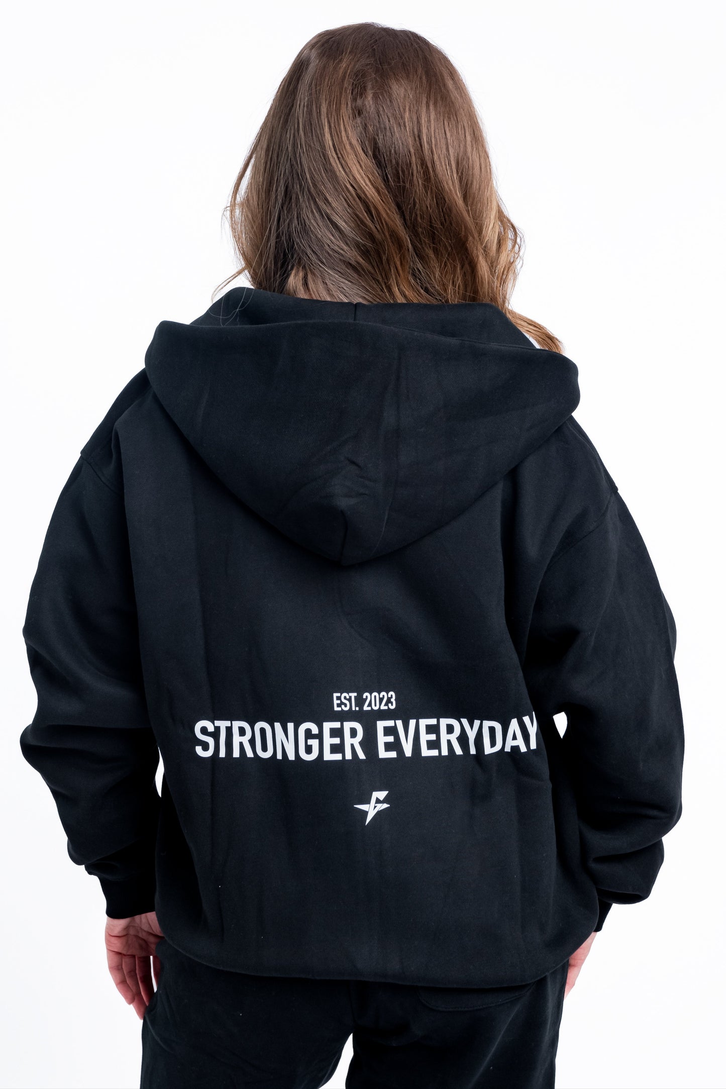 Stronger Zip Up Hoodie - Black