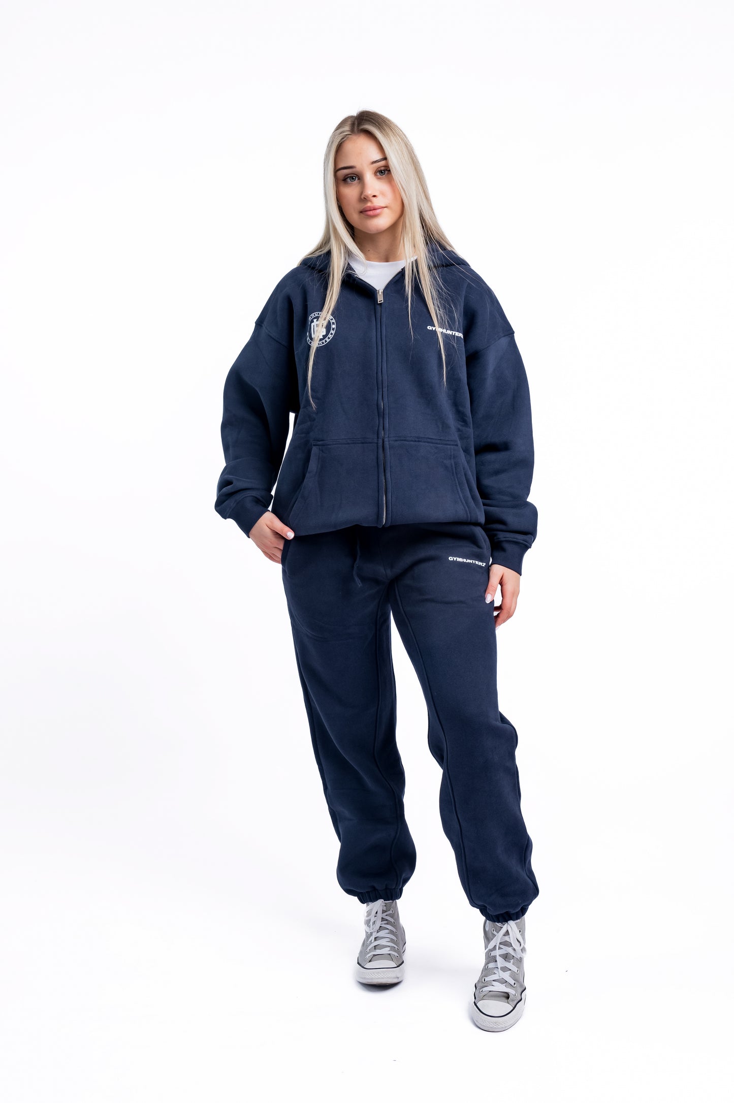 Stronger Zip Up Hoodie - Navy Blue