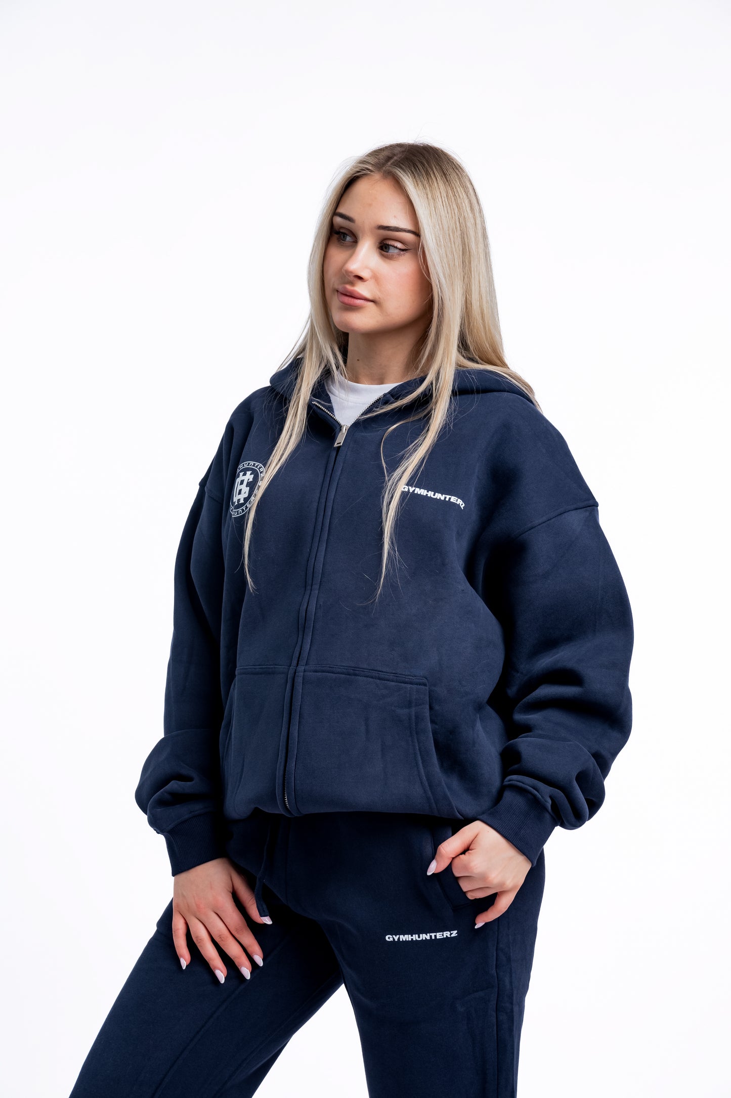 Stronger Zip Up Hoodie - Navy Blue
