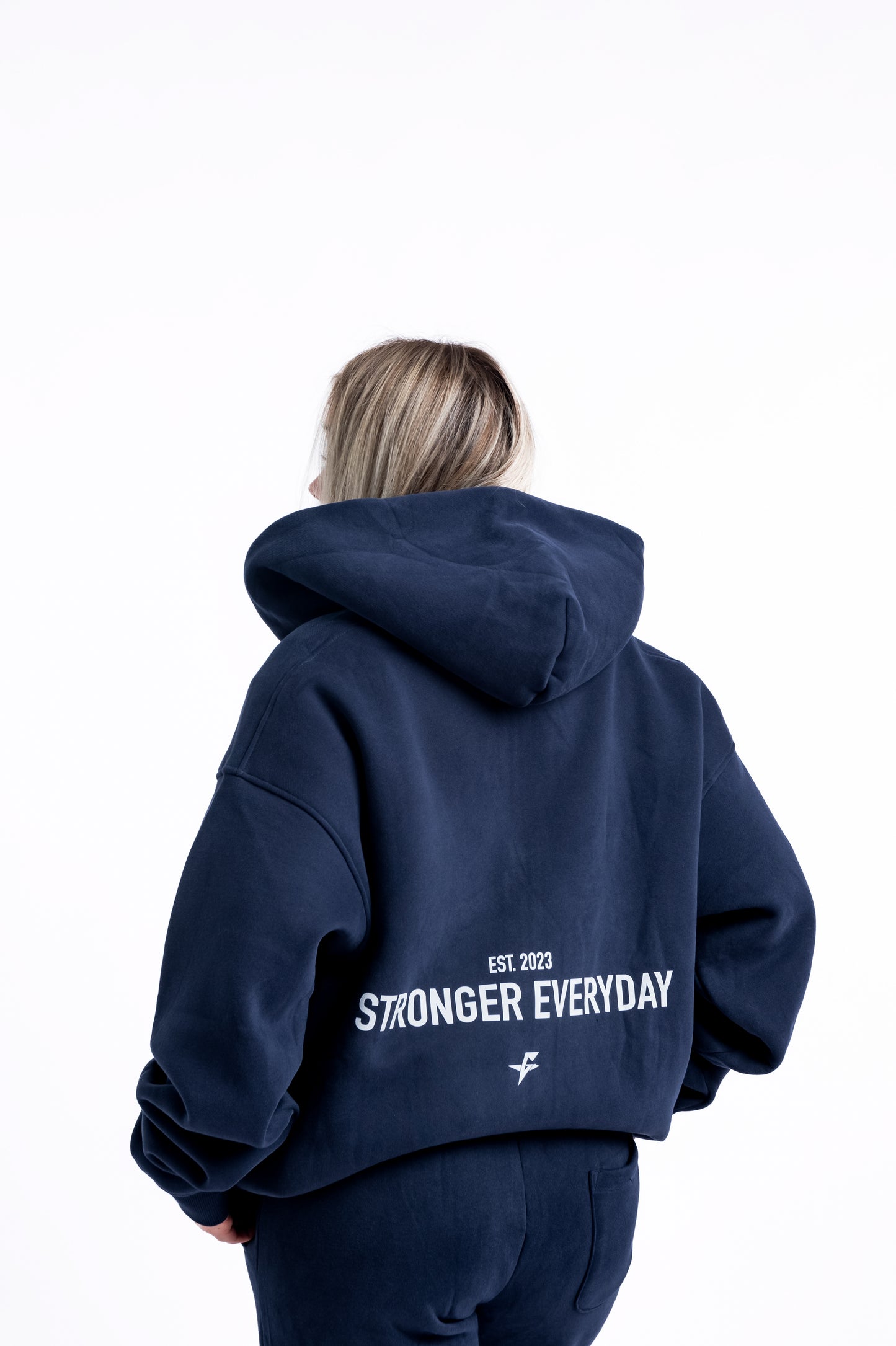 Stronger Zip Up Hoodie - Navy Blue