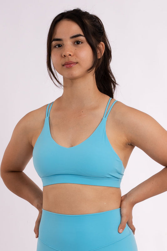 Strappy Sports Bra - Blue