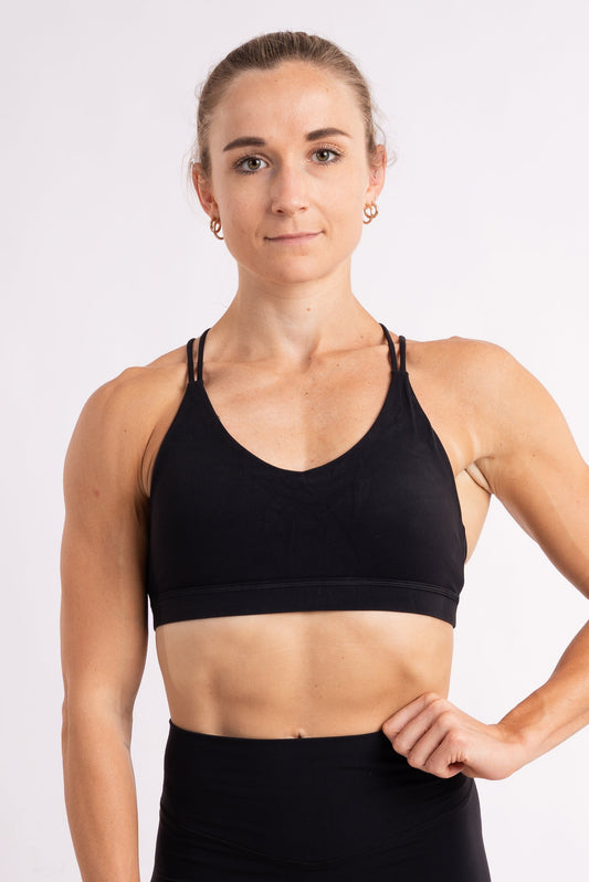Strappy Sports Bra - Black