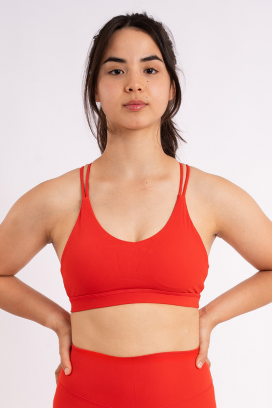 Strappy Sports bra - Red