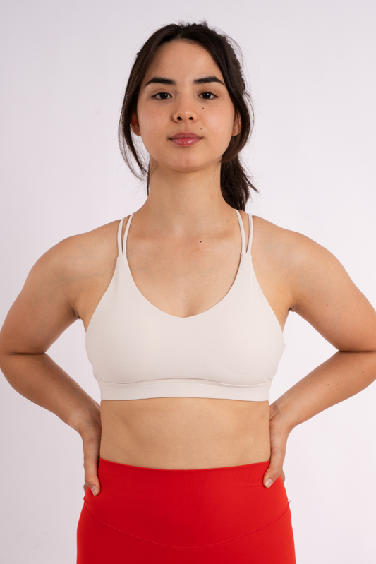Strappy Sports Bra - Beige