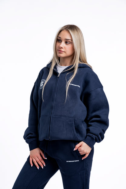 Stronger Zip Up Hoodie - Navy Blue
