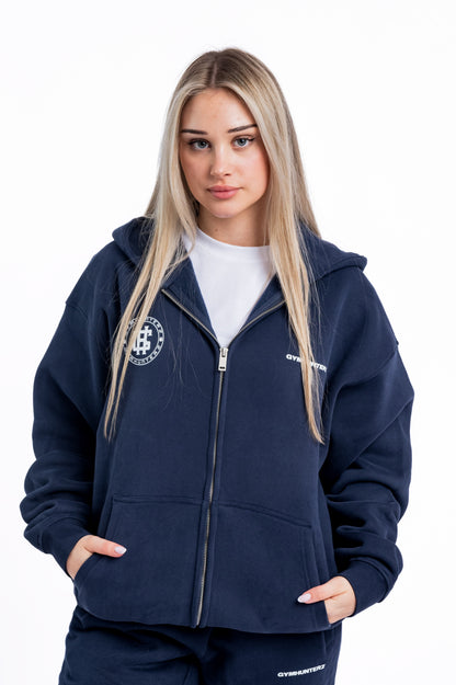 Stronger Zip Up Hoodie - Navy Blue
